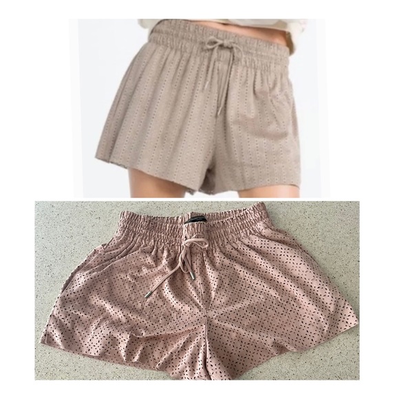 Pants - Zara Trafaluc Taupe Perforated Shorts S pink
